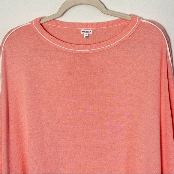 MerSea Catalina Crewneck Sweater - Peach/White Contrast One Size F85 - Picture 11 of 16
